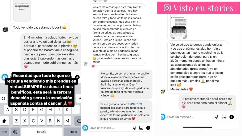 Las explicaciones de Violeta Magriñán sobre el dinero que dona tras sus mercadillos