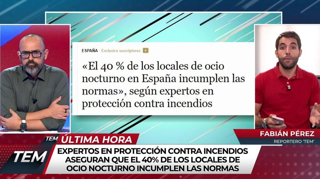 Expertos en protección contra incendios alertan: "El 40% de los locales de ocio nocturno incumplen las normas"