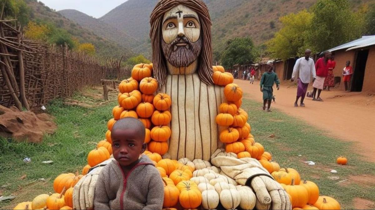 Una de las imágenes de Jesucristo creadas por la IA