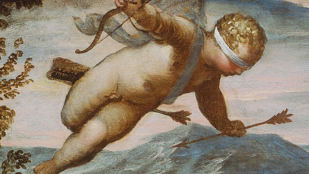 Detalle, Venus y Marte con Cupido. D. Tintoretto, ca. 1595.