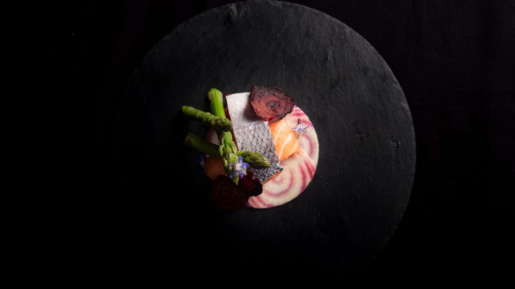 Uno de los platos de Dans le noir