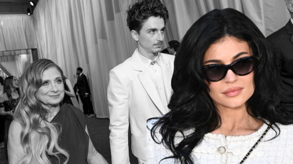 Fotomontaje Timothée Chalamet y su madre Nicole Flender, y Kylie Jenner