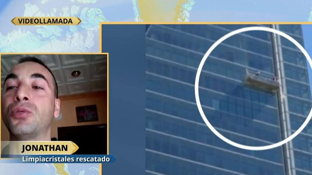 Colgado a 100 metros por el apagón masivo