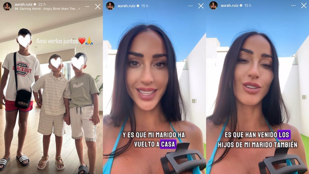 Aurah Ruiz, con los hijos de su marido Jesé