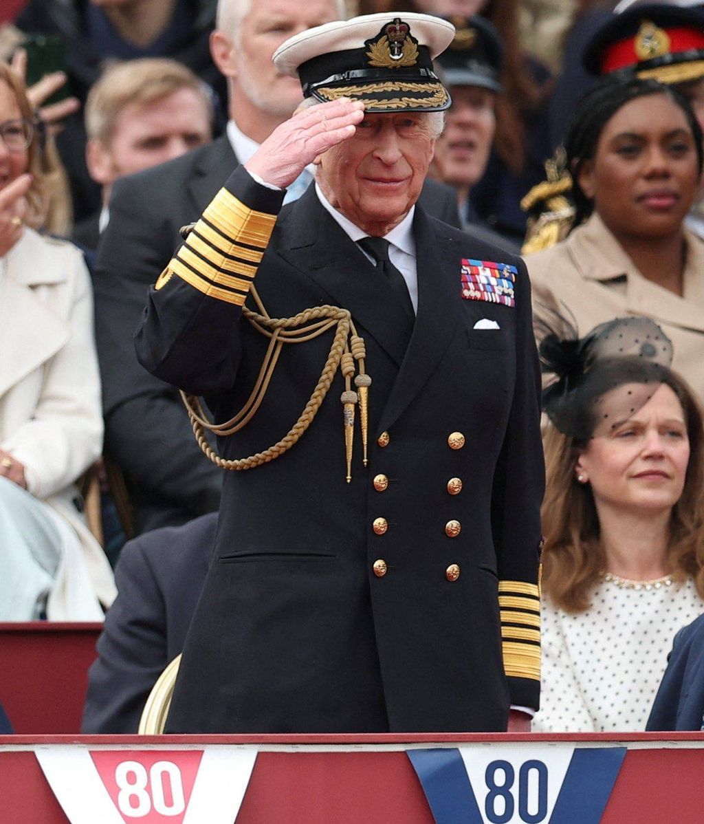 El rey Carlos III en el 80º aniversario del Día de la Victoria en Europa.