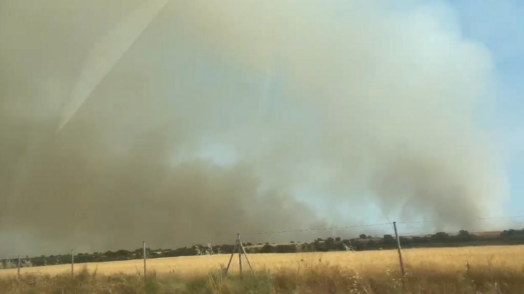 Incendio en Granyena de Segarra, Lleida